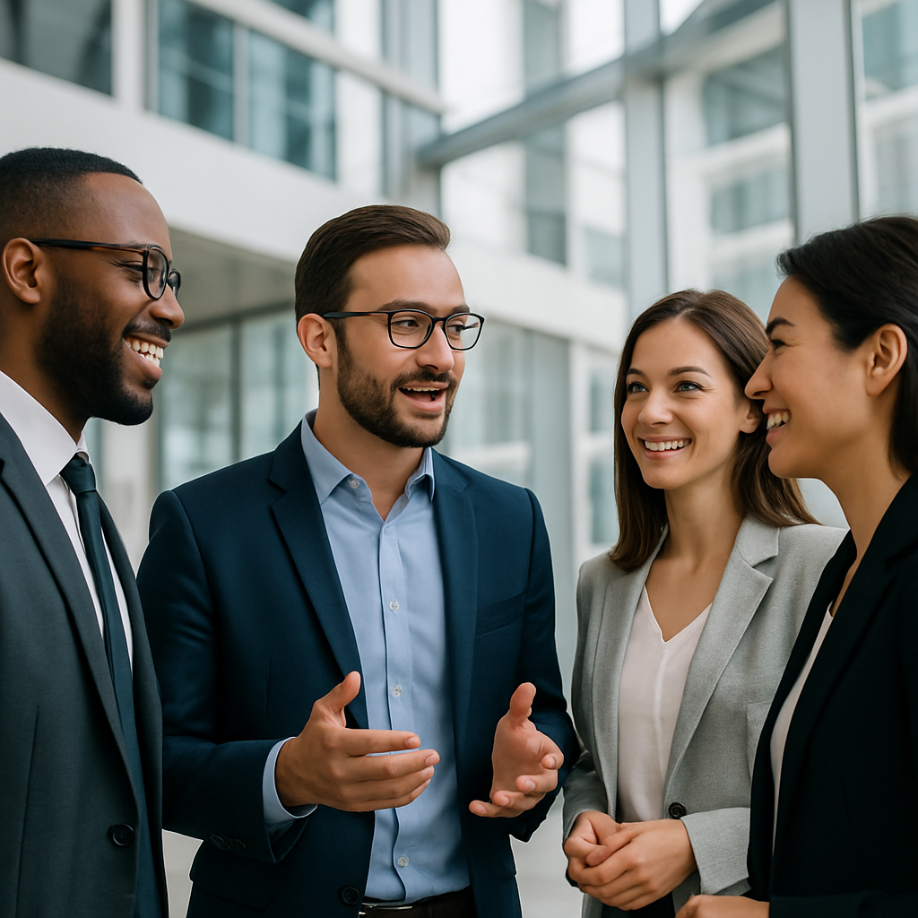 team communicating in a corporate environment